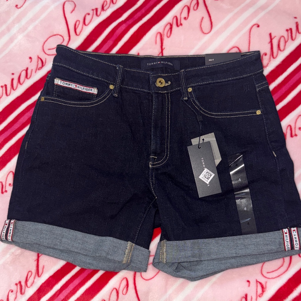 Tommy Hilfiger Dark Indigo Cuffed Denim Shorts